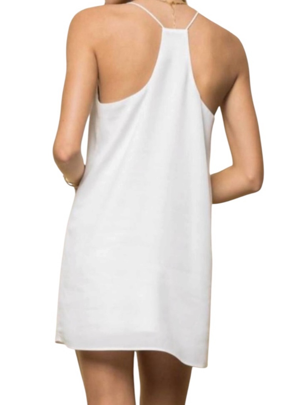 Style Rack White Racerback Lined Textured Mini Dress Small - Picture 2 of 6